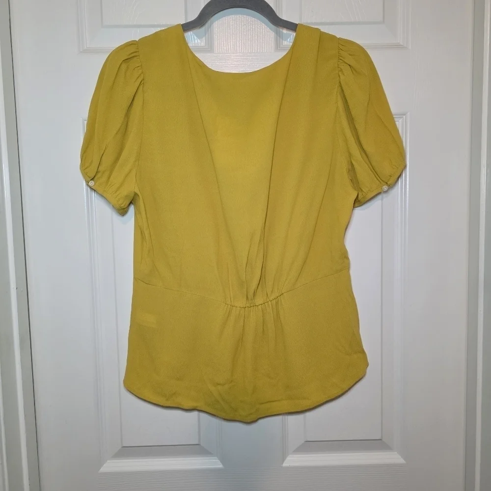 J. Crew Short Sleeve Button Peplum Blouse M